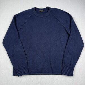 James Perse Sweater Mens Large Blue 100% Cashmere Crewneck Pullover Knit Classic